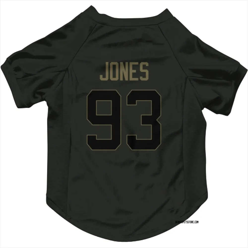 Denver Broncos D.J. Jones Black Service Pet Jersey for Dog & Cat