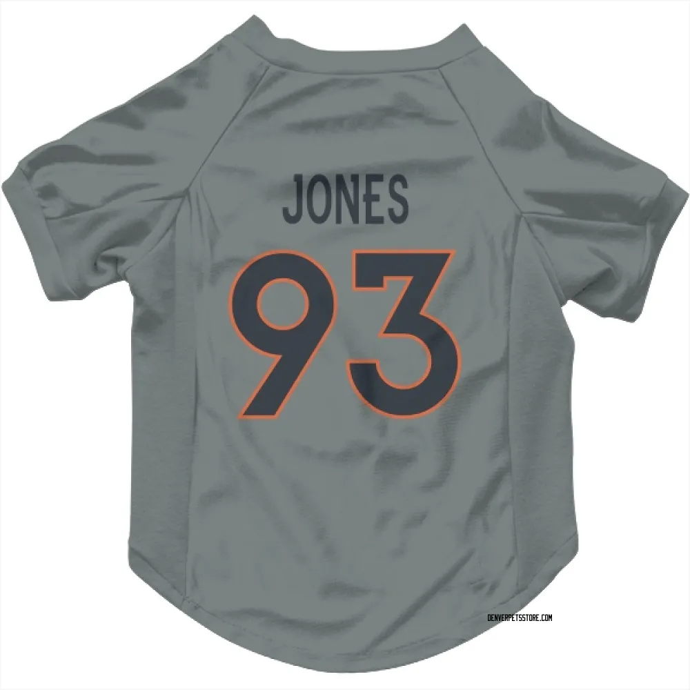 Denver Broncos D.J. Jones Gray Pet Jersey for Dog & Cat