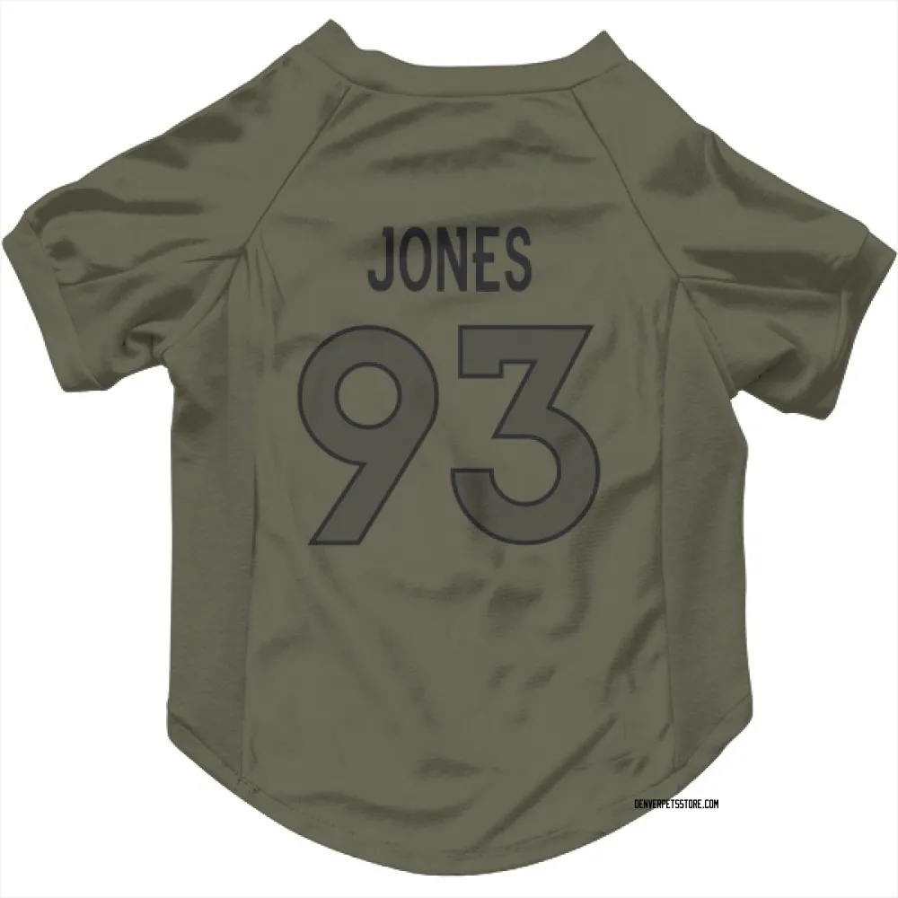 Denver Broncos D.J. Jones Olive Pet Jersey for Dog & Cat