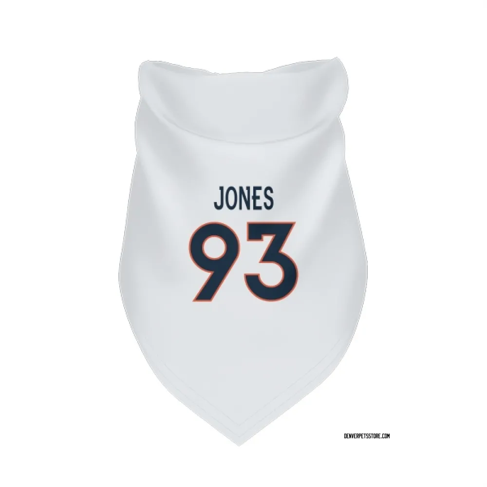 Denver Broncos D.J. Jones White Pet Bandana for Dog & Cat