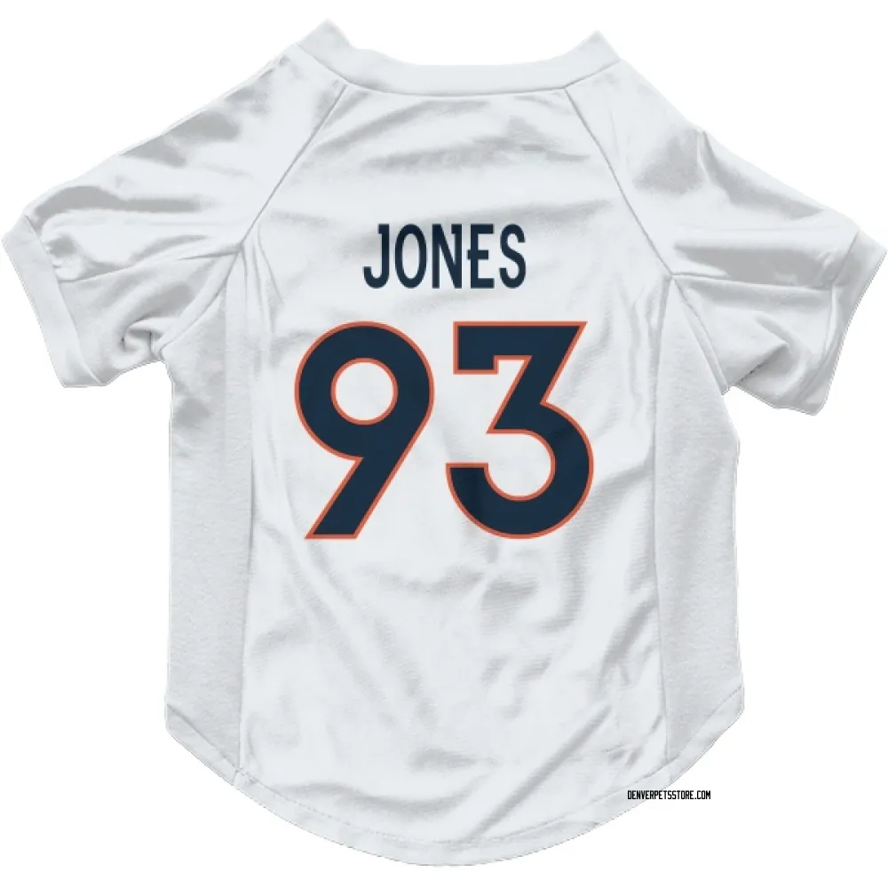 Denver Broncos D.J. Jones White Pet Jersey for Dog & Cat