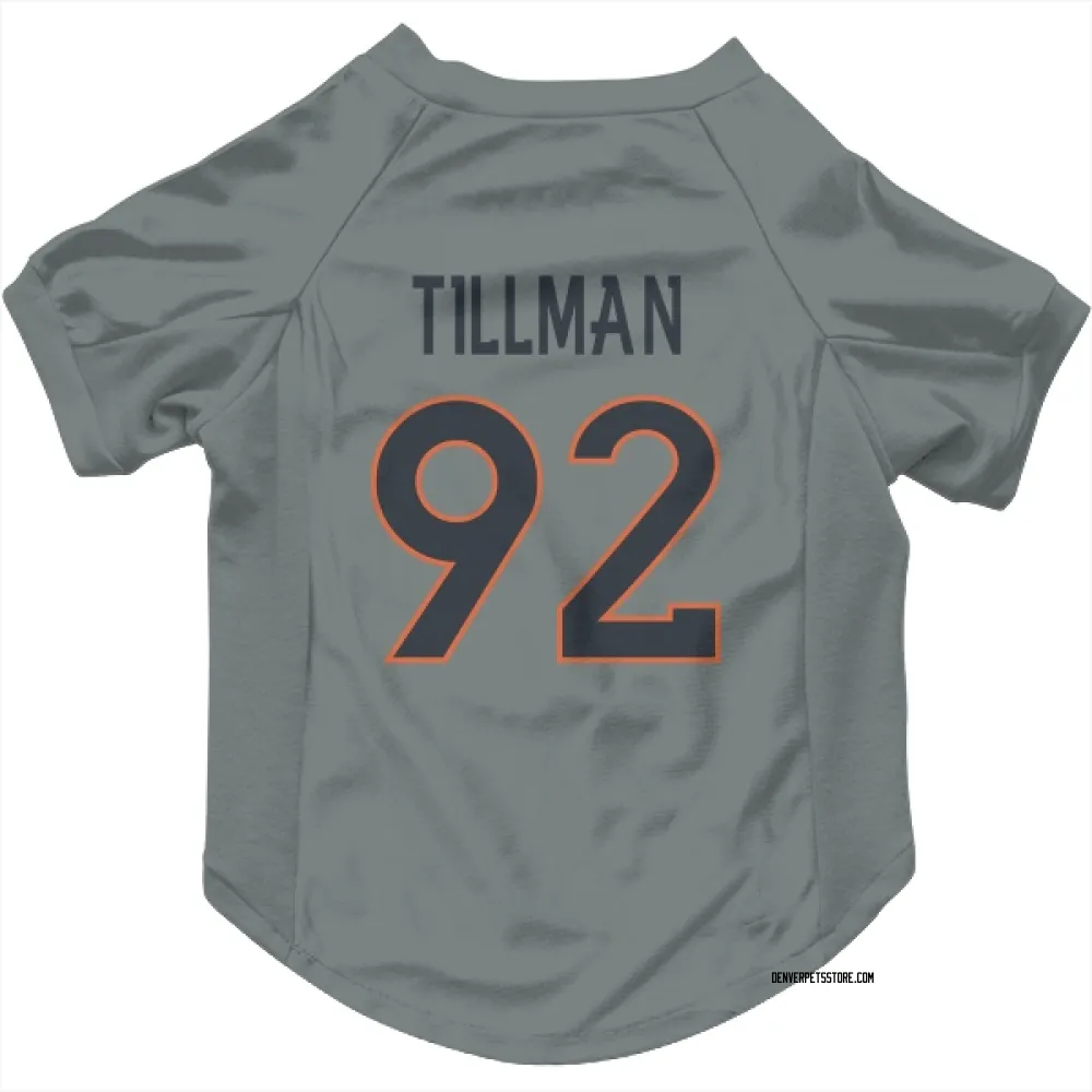 Denver Broncos Dondrea Tillman Gray Pet Jersey for Dog & Cat