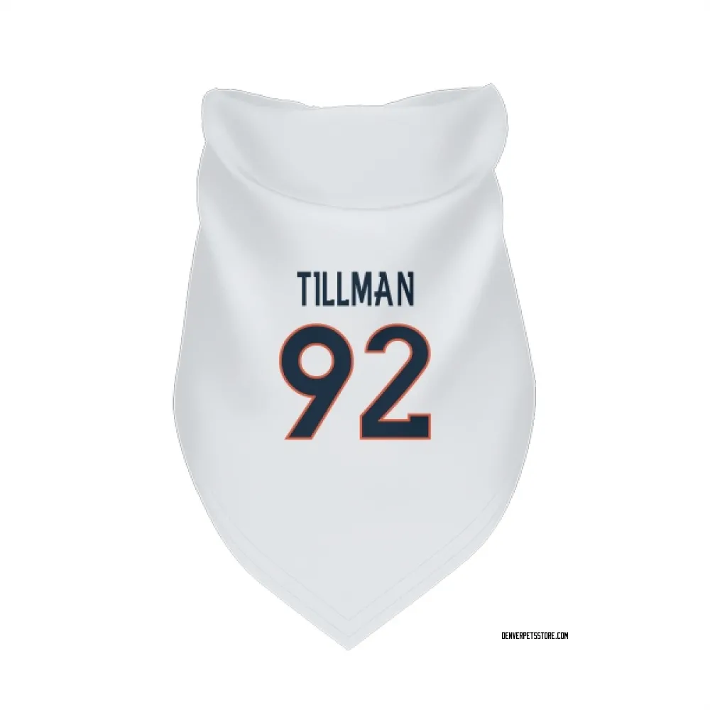 Denver Broncos Dondrea Tillman White Pet Bandana for Dog & Cat