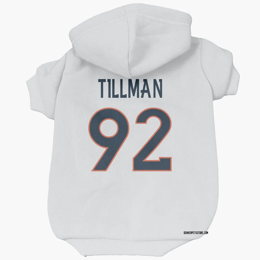 Denver Broncos Dondrea Tillman White Pet Hoodie for Dog & Cat