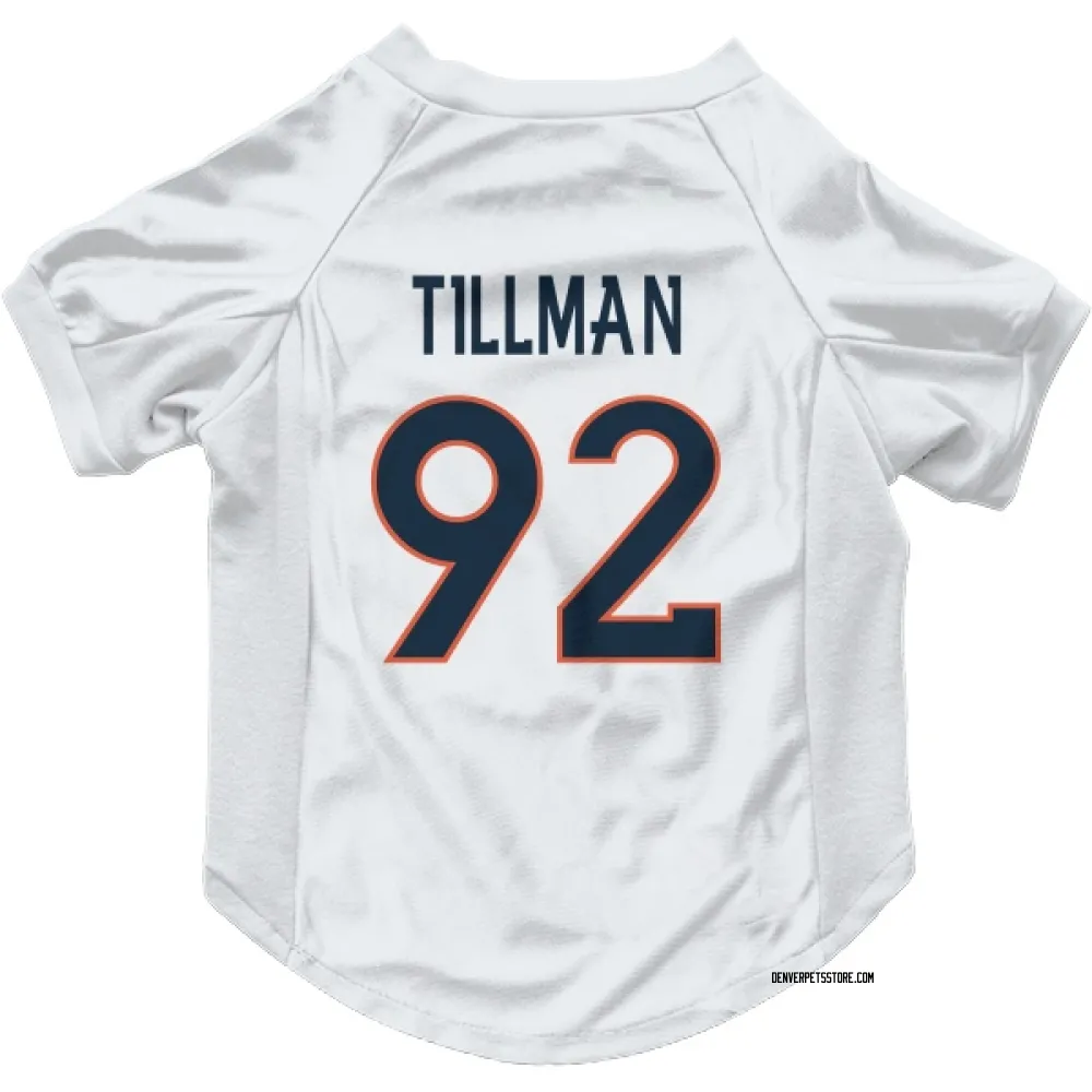 Denver Broncos Dondrea Tillman White Pet Jersey for Dog & Cat