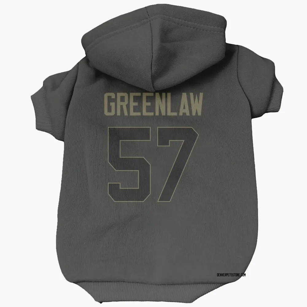 Denver Broncos Dre Greenlaw Black Service Pet Hoodie for Dog & Cat