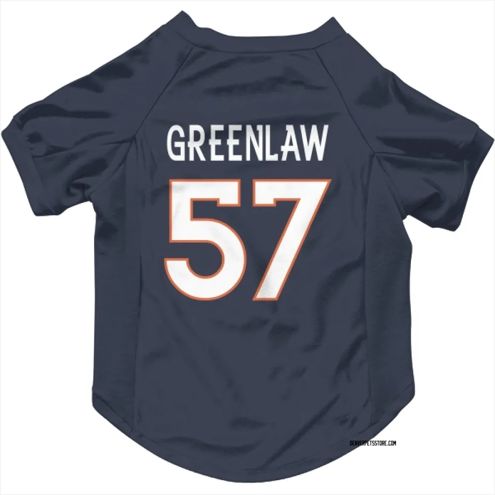 Denver Broncos Dre Greenlaw Navy Pet Jersey for Dog & Cat