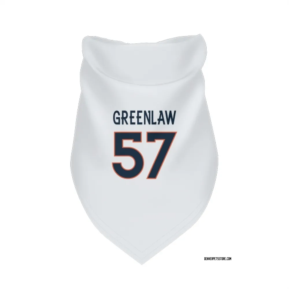 Denver Broncos Dre Greenlaw White Pet Bandana for Dog & Cat