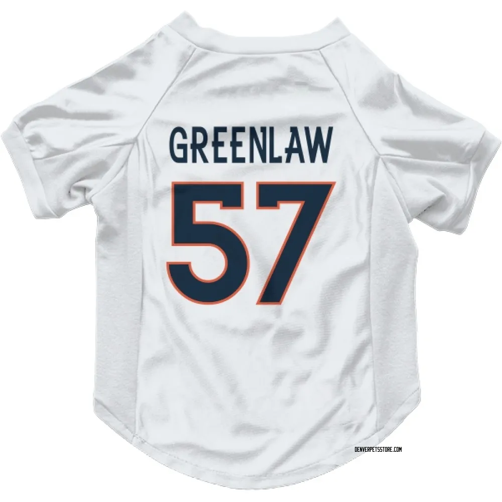 Denver Broncos Dre Greenlaw White Pet Jersey for Dog & Cat