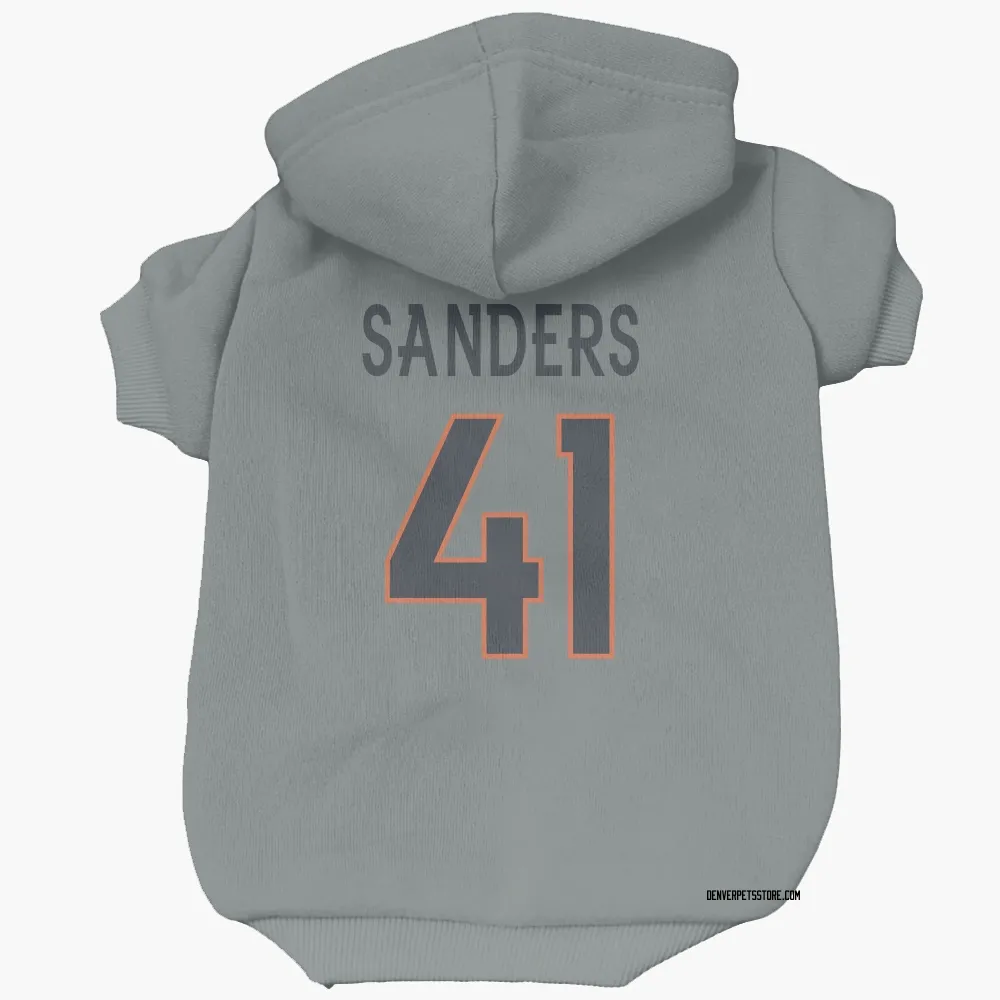 Denver Broncos Drew Sanders Gray Pet Hoodie for Dog & Cat