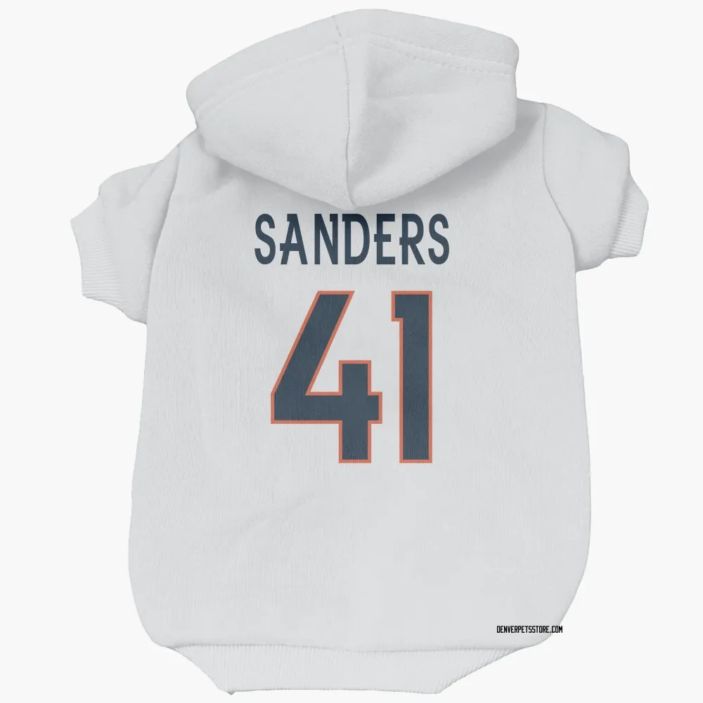 Denver Broncos Drew Sanders White Pet Hoodie for Dog & Cat
