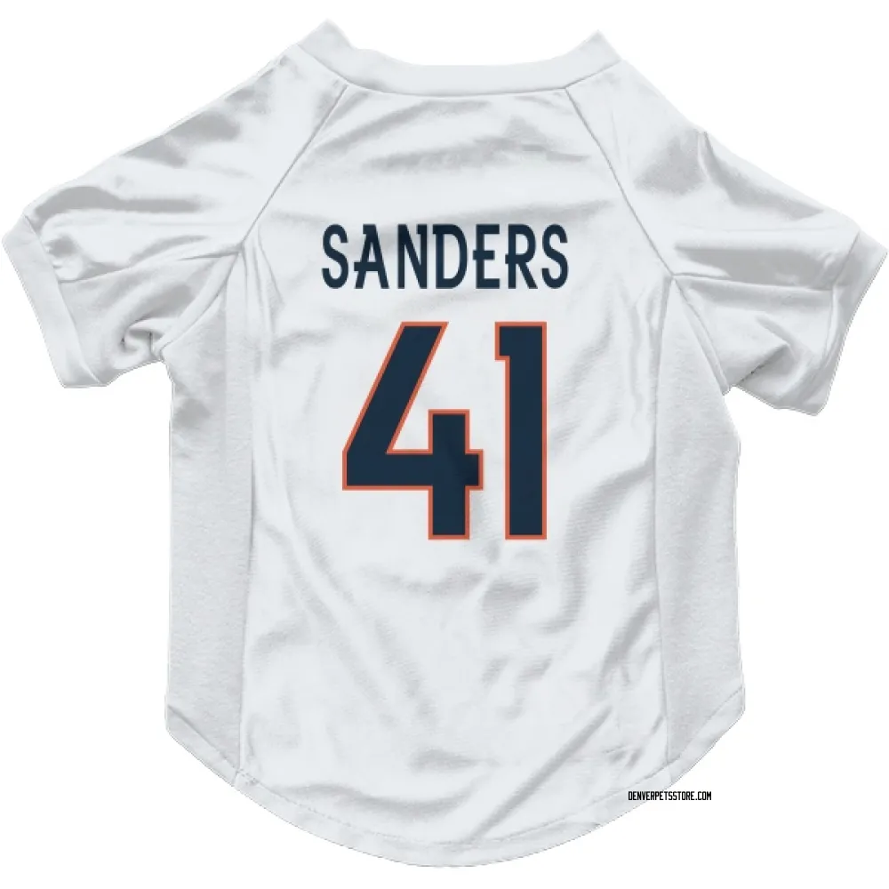Denver Broncos Drew Sanders White Pet Jersey for Dog & Cat