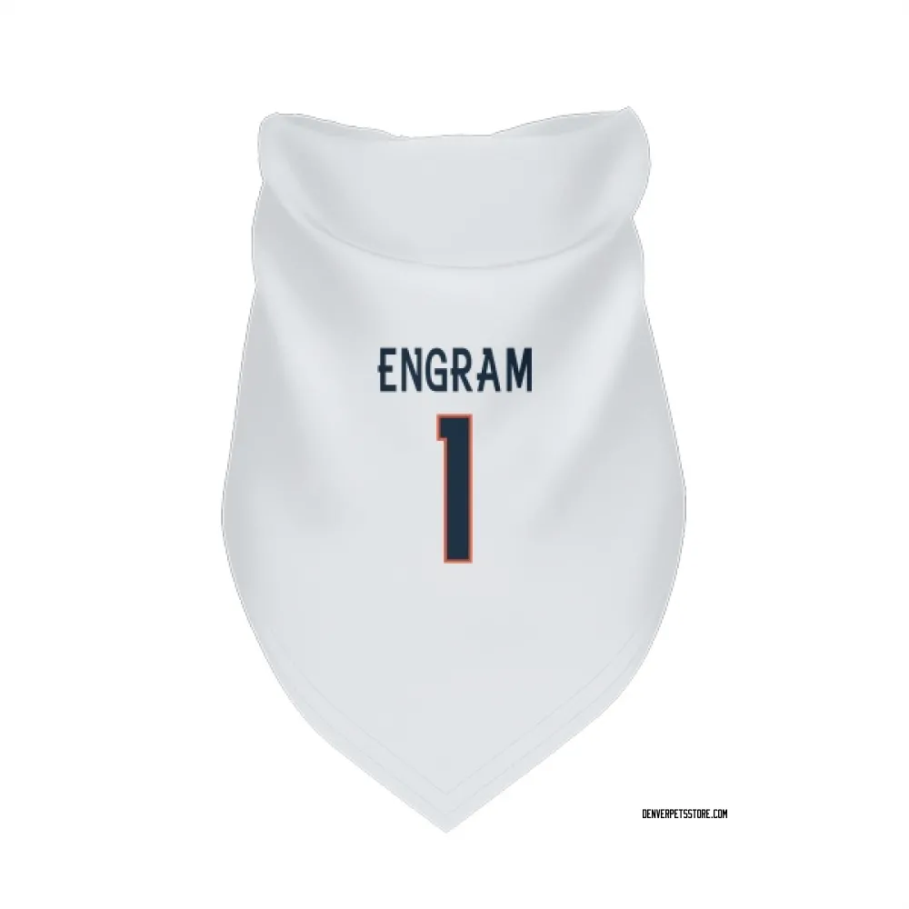Denver Broncos Evan Engram White Pet Bandana for Dog & Cat