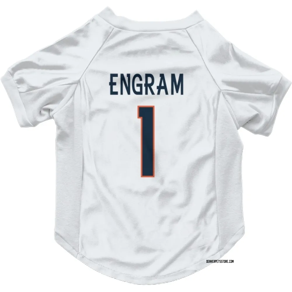 Denver Broncos Evan Engram White Pet Jersey for Dog & Cat