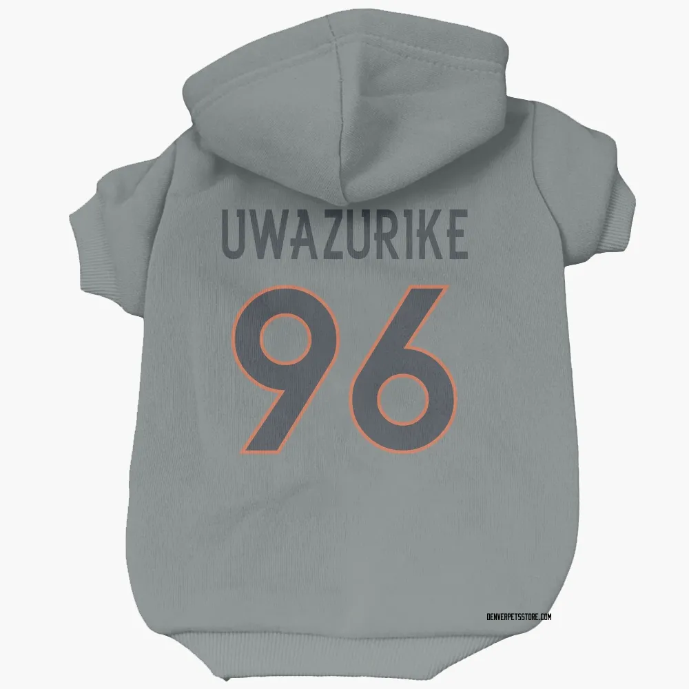 Denver Broncos Eyioma Uwazurike Gray Pet Hoodie for Dog & Cat