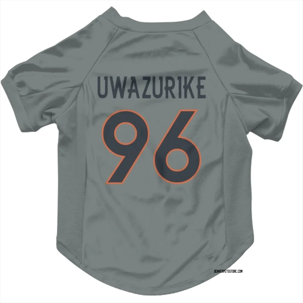 Denver Broncos Eyioma Uwazurike Gray Pet Jersey for Dog & Cat
