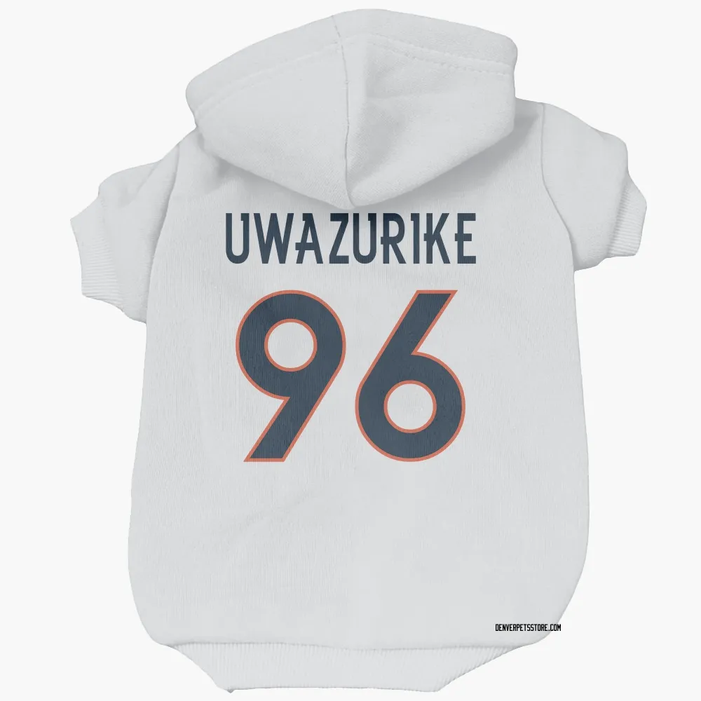 Denver Broncos Eyioma Uwazurike White Pet Hoodie for Dog & Cat