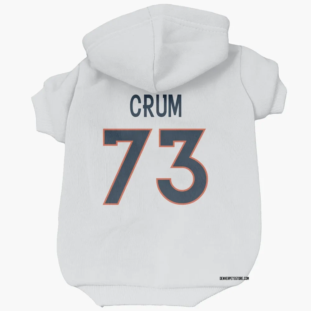 Denver Broncos Frank Crum White Pet Hoodie for Dog & Cat