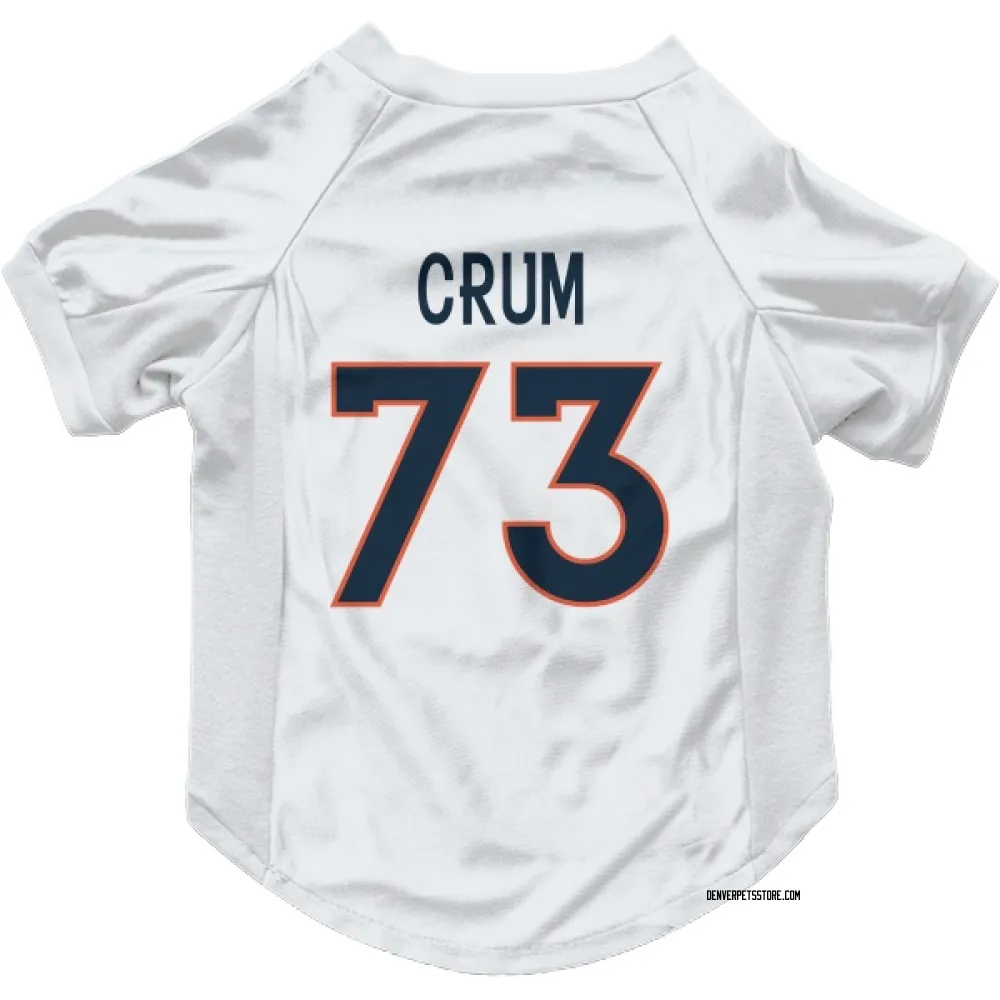 Denver Broncos Frank Crum White Pet Jersey for Dog & Cat
