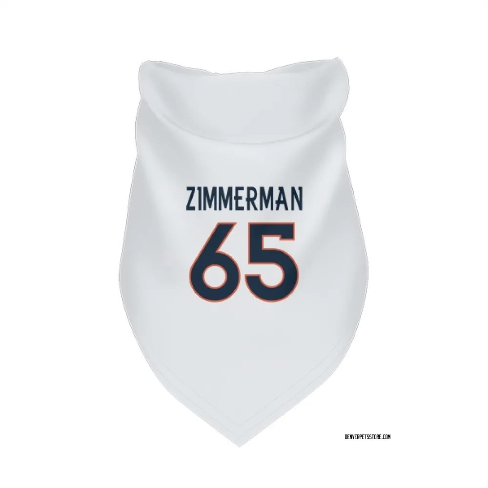 Denver Broncos Gary Zimmerman White Pet Bandana for Dog & Cat