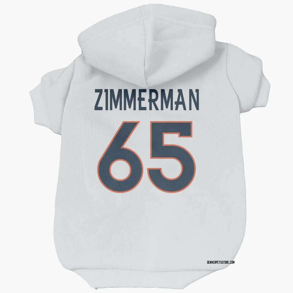 Denver Broncos Gary Zimmerman White Pet Hoodie for Dog & Cat