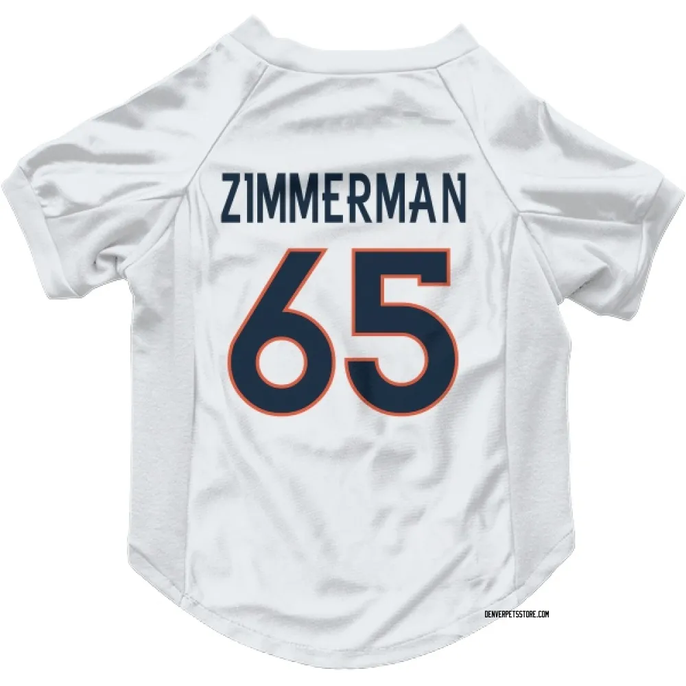 Denver Broncos Gary Zimmerman White Pet Jersey for Dog & Cat