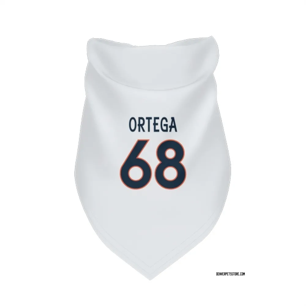 Denver Broncos Gavin Ortega White Pet Bandana for Dog & Cat