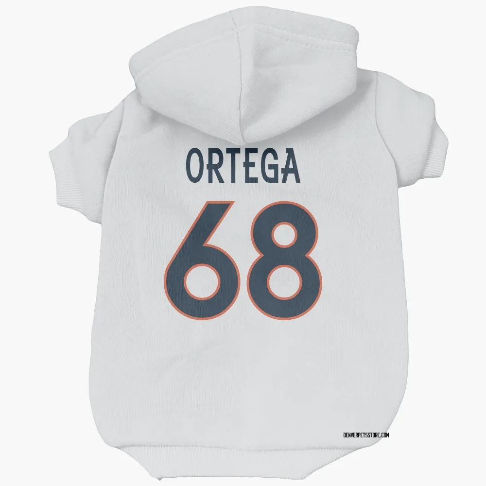 Denver Broncos Gavin Ortega White Pet Hoodie for Dog & Cat