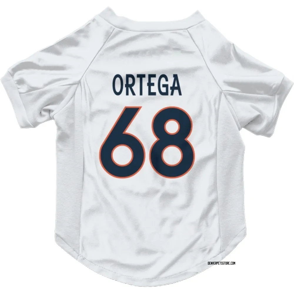 Denver Broncos Gavin Ortega White Pet Jersey for Dog & Cat