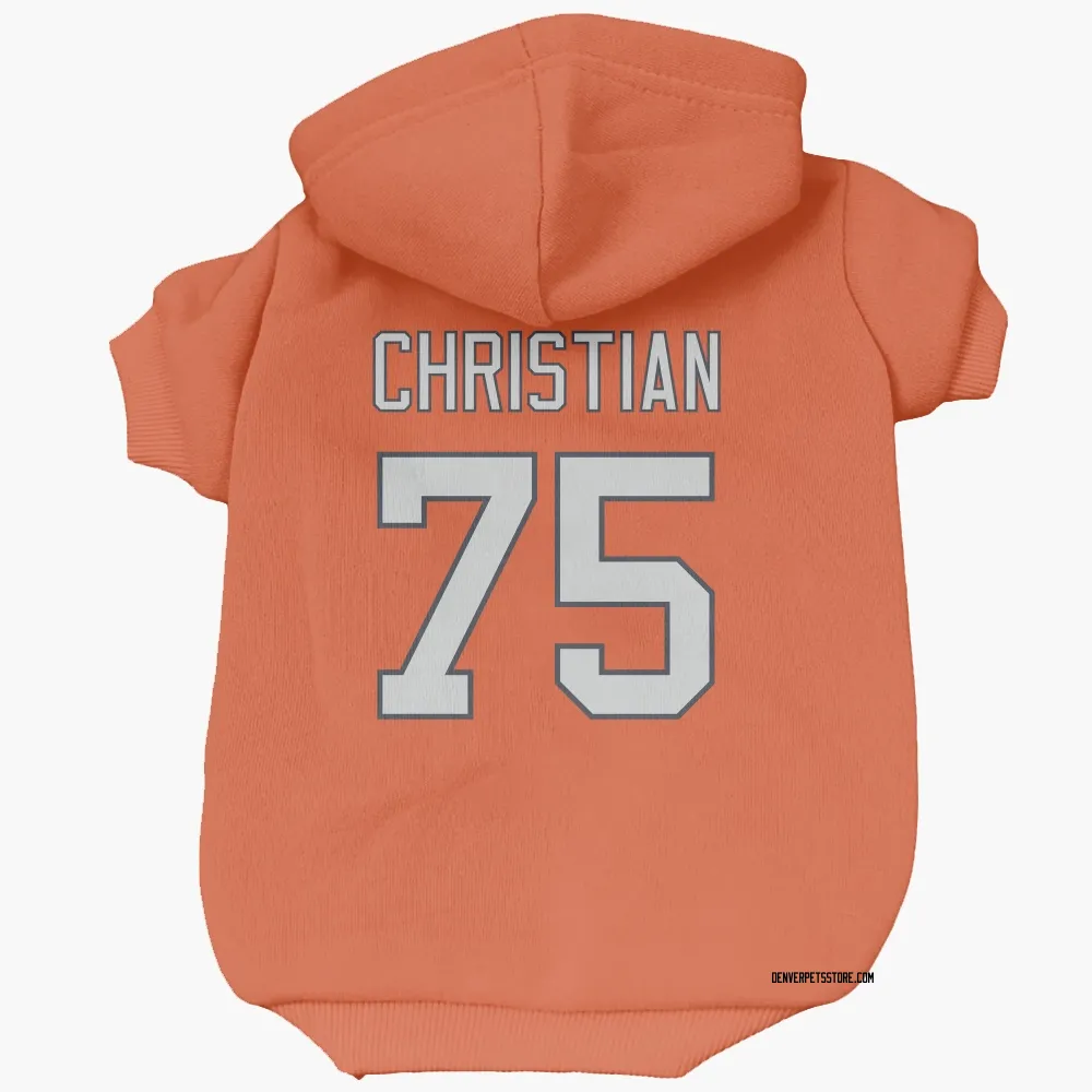 Denver Broncos Geron Christian Orange Pet Hoodie for Dog & Cat