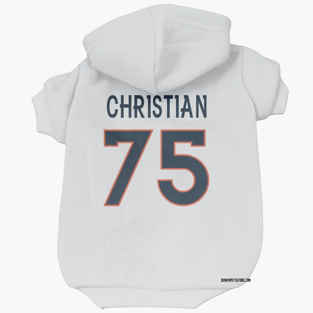 Denver Broncos Geron Christian White Pet Hoodie for Dog & Cat