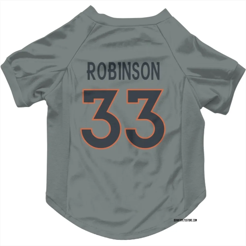 Denver Broncos Jaden Robinson Gray Pet Jersey for Dog & Cat