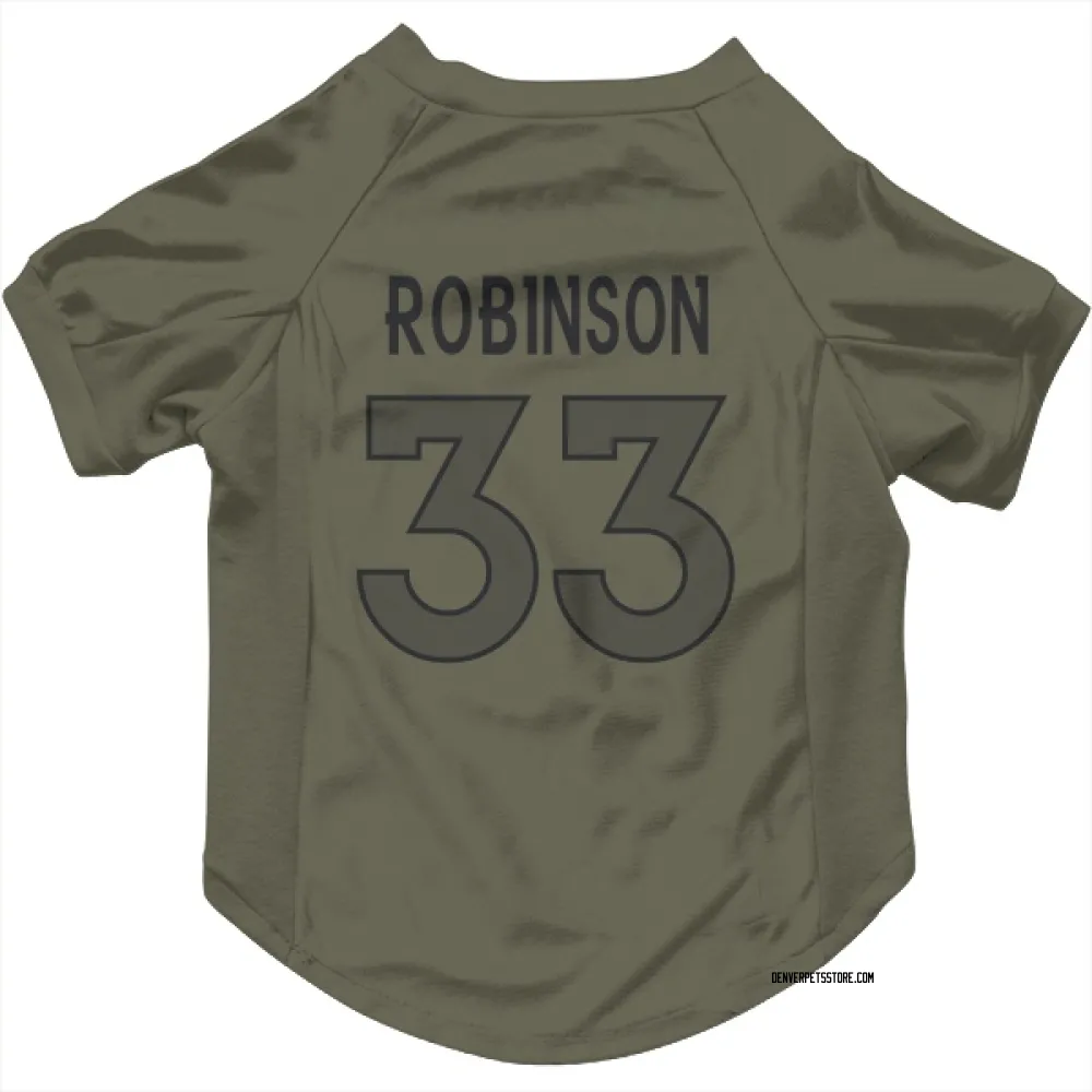 Denver Broncos Jaden Robinson Olive Pet Jersey for Dog & Cat