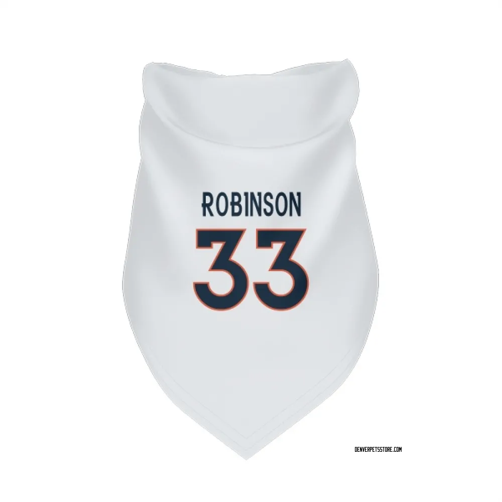 Denver Broncos Jaden Robinson White Pet Bandana for Dog & Cat
