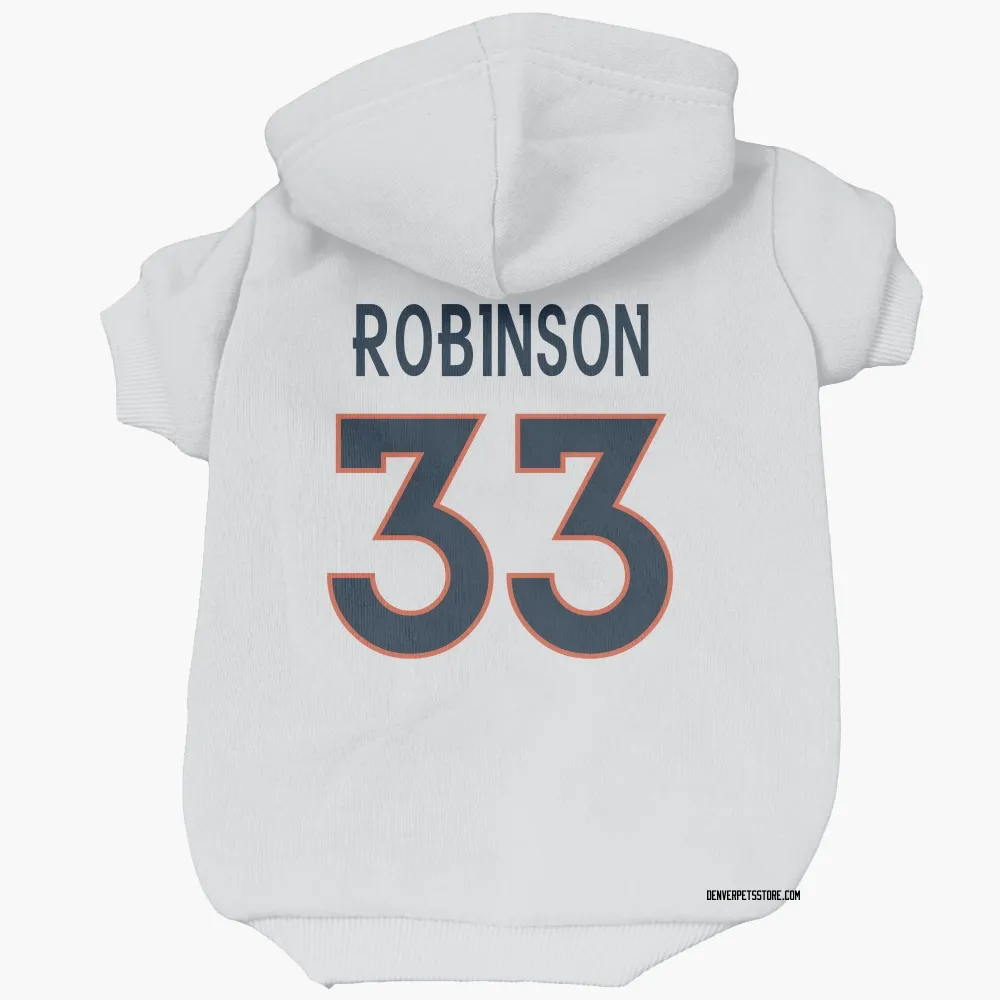 Denver Broncos Jaden Robinson White Pet Hoodie for Dog & Cat