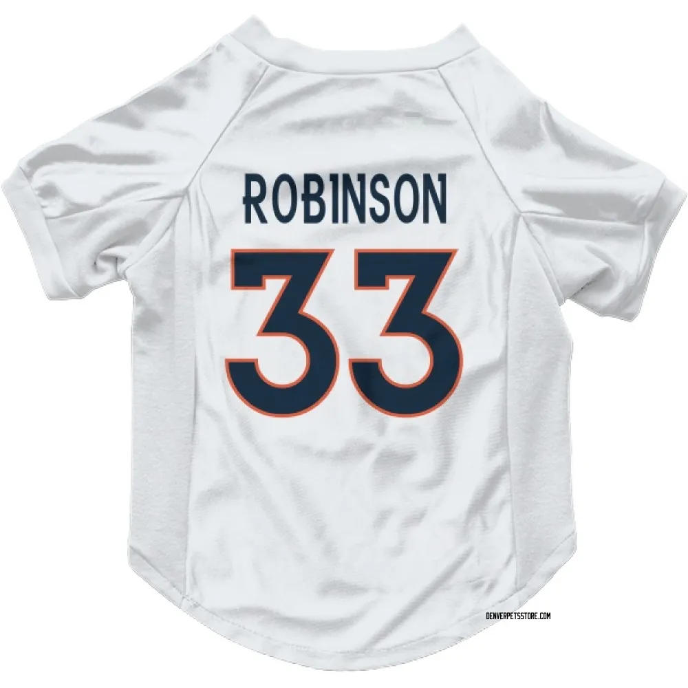 Denver Broncos Jaden Robinson White Pet Jersey for Dog & Cat