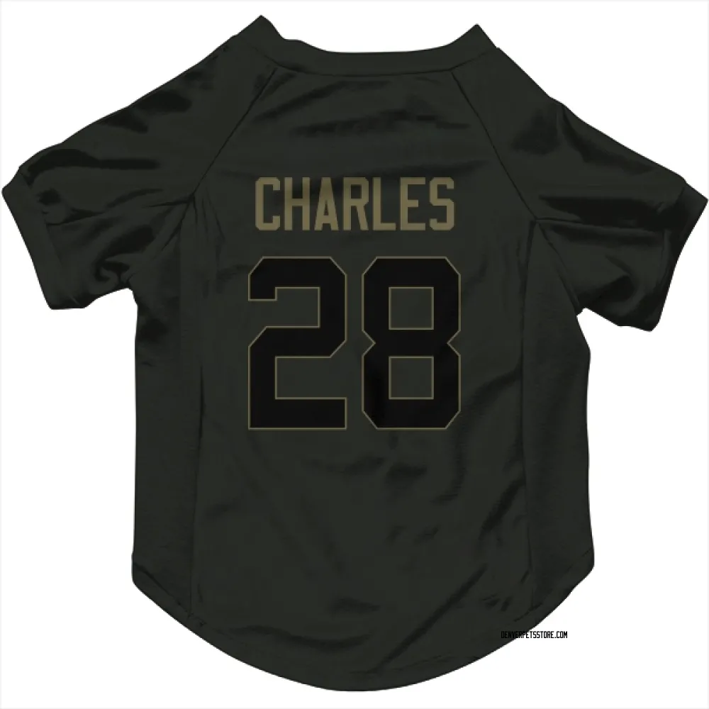Denver Broncos Jamaal Charles Black Service Pet Jersey for Dog & Cat