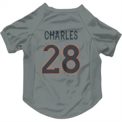 Denver Broncos Jamaal Charles Gray Pet Jersey for Dog & Cat