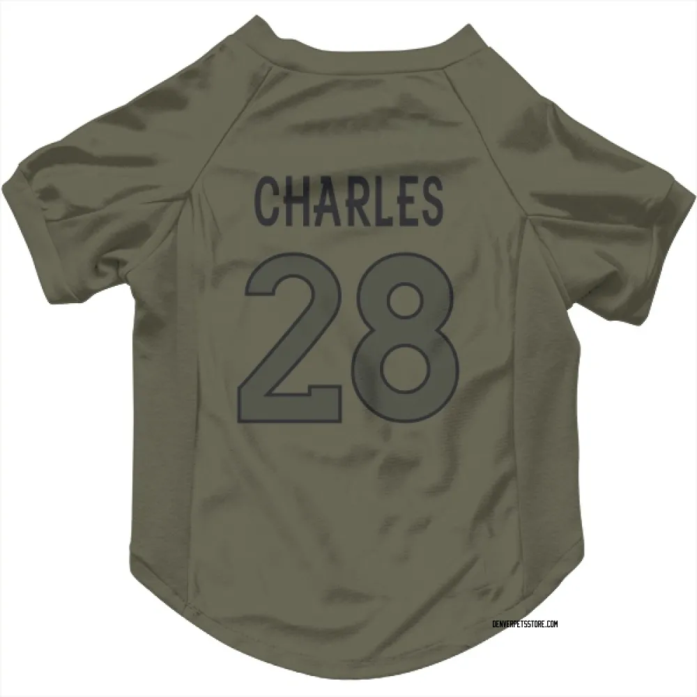 Denver Broncos Jamaal Charles Olive Pet Jersey for Dog & Cat