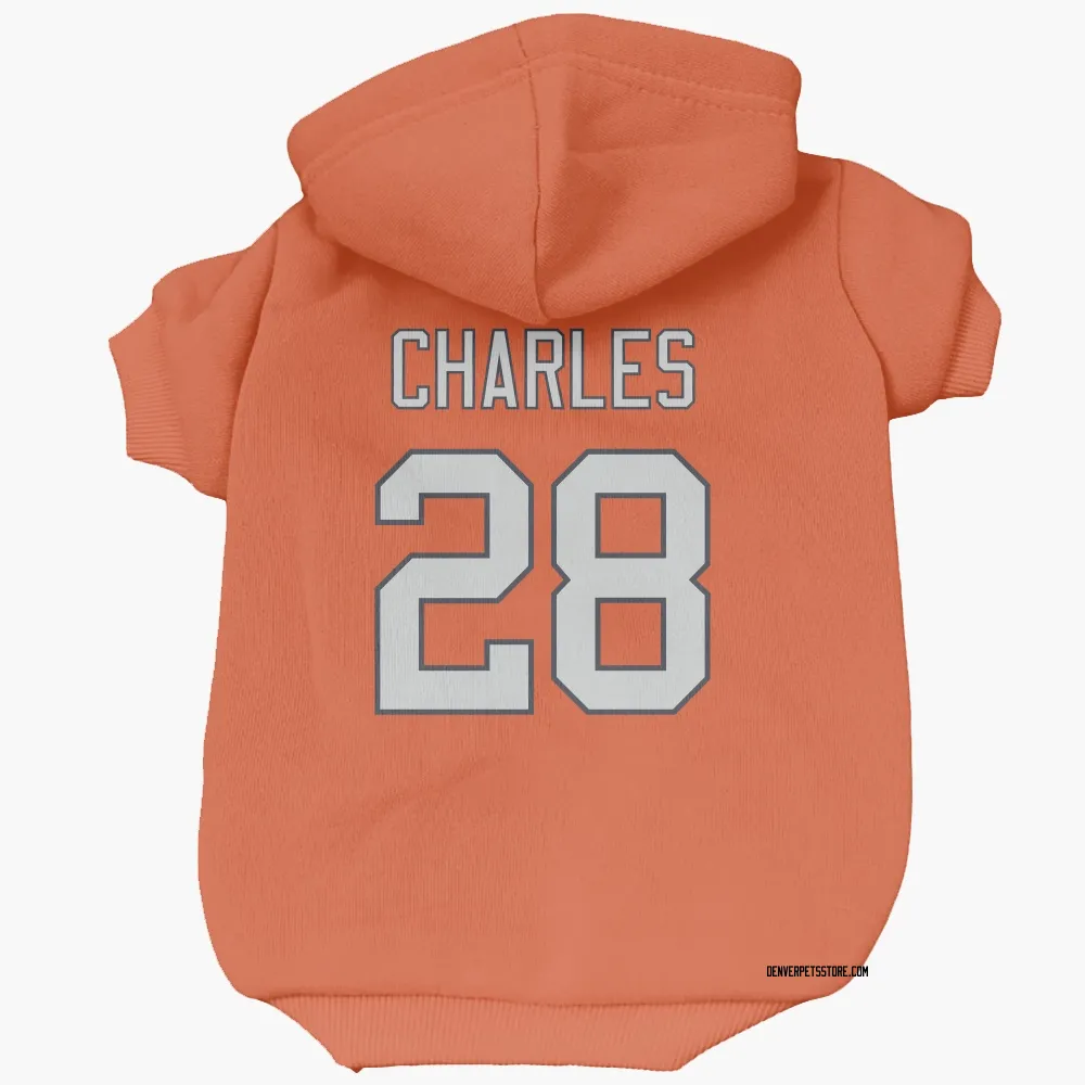 Denver Broncos Jamaal Charles Orange Pet Hoodie for Dog & Cat