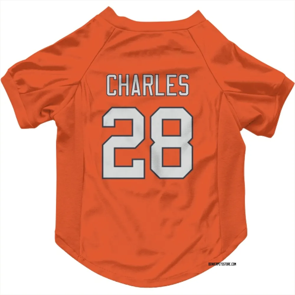 Denver Broncos Jamaal Charles Orange Pet Jersey for Dog & Cat