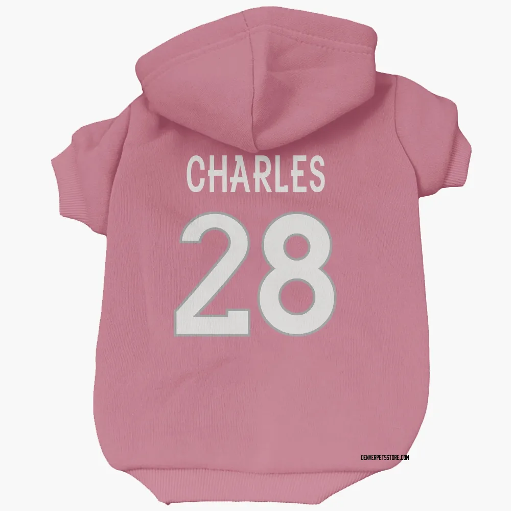Denver Broncos Jamaal Charles Pink Pet Hoodie for Dog & Cat