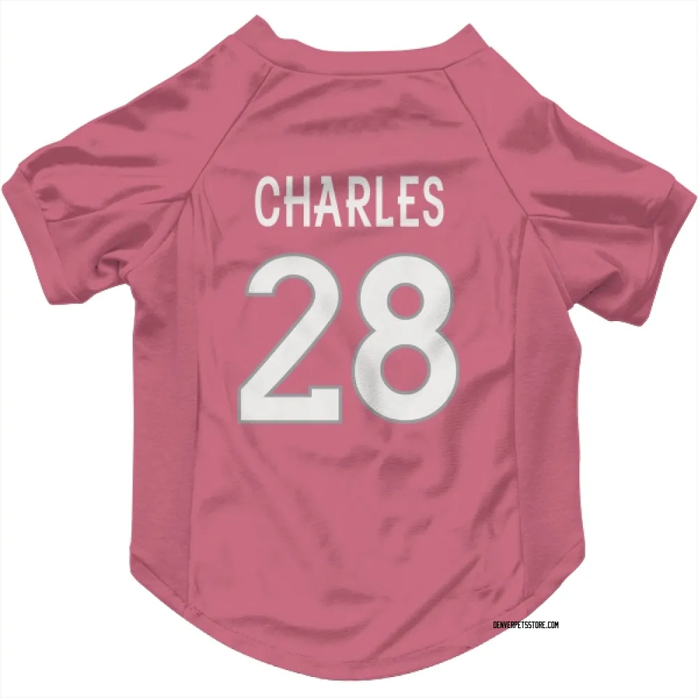 Denver Broncos Jamaal Charles Pink Pet Jersey for Dog & Cat