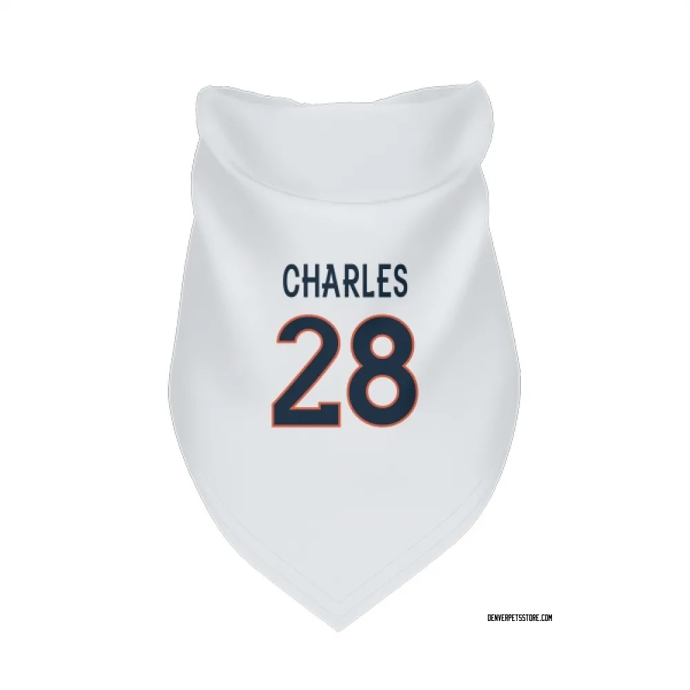 Denver Broncos Jamaal Charles White Pet Bandana for Dog & Cat