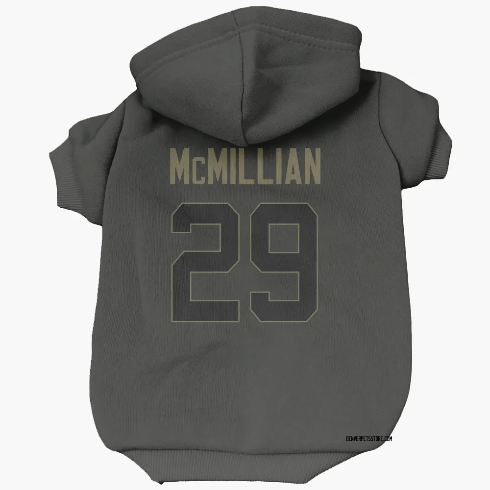 Denver Broncos Ja'Quan McMillian Black Service Pet Hoodie for Dog & Cat