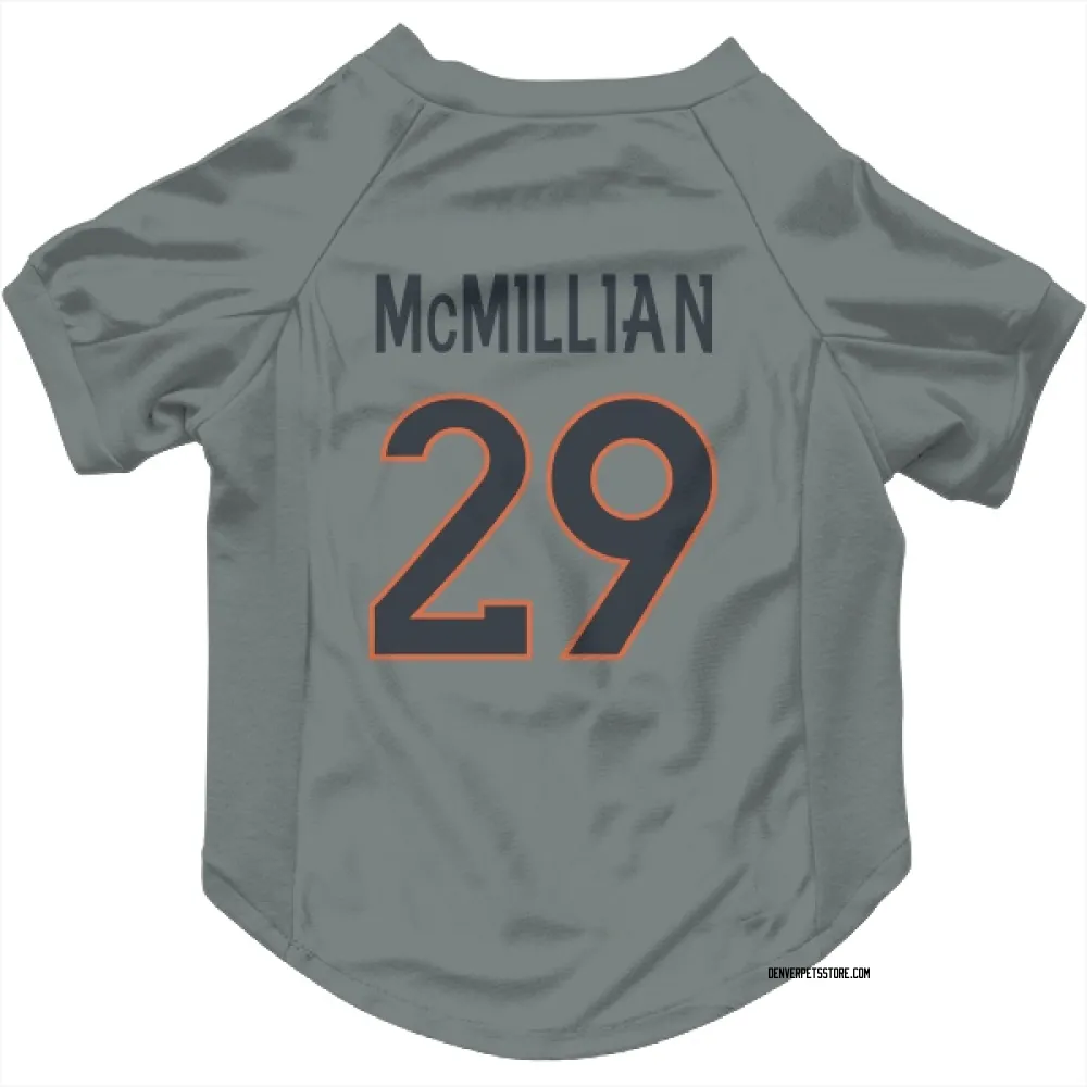 Denver Broncos Ja'Quan McMillian Gray Pet Jersey for Dog & Cat