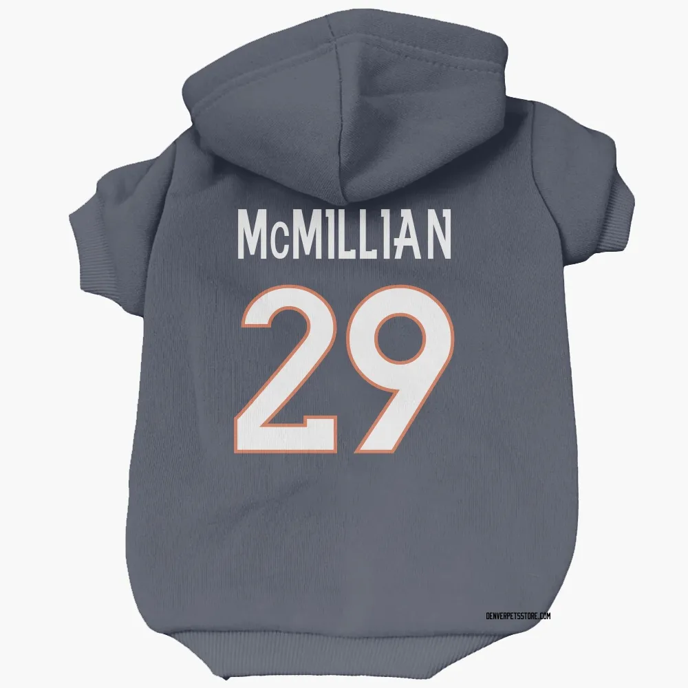Denver Broncos Ja'Quan McMillian Navy Pet Hoodie for Dog & Cat