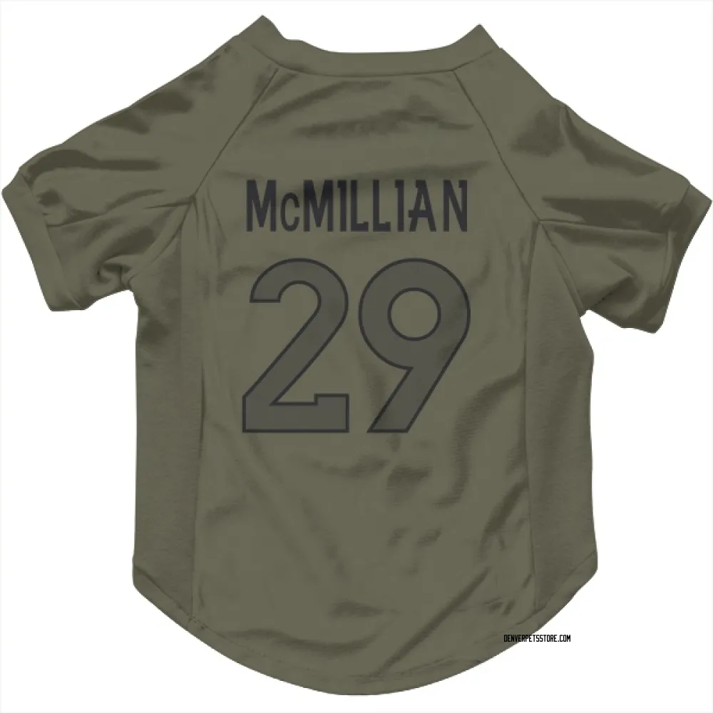 Denver Broncos Ja'Quan McMillian Olive Pet Jersey for Dog & Cat