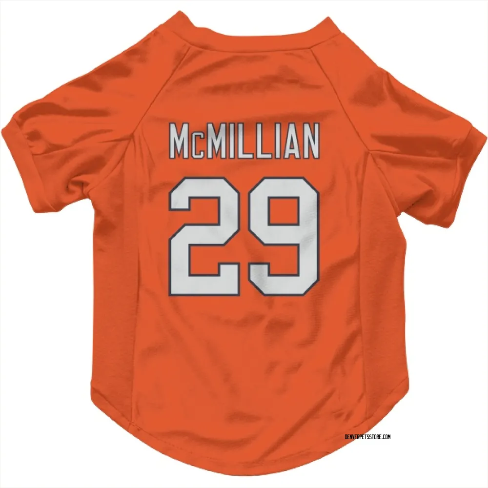 Denver Broncos Ja'Quan McMillian Orange Pet Jersey for Dog & Cat