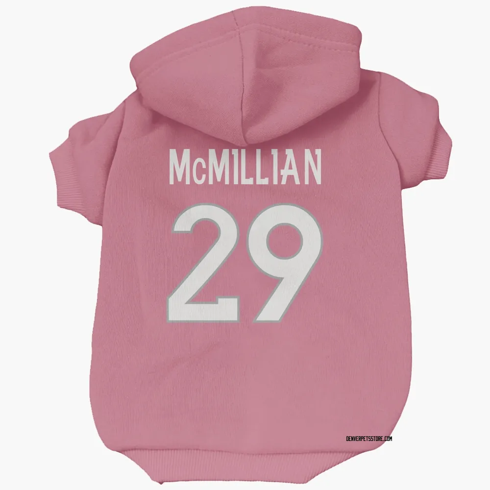 Denver Broncos Ja'Quan McMillian Pink Pet Hoodie for Dog & Cat